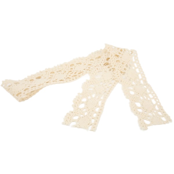 Spetsband DIY Bomulls Nät 4cm Bredd 10 Yards Utsökt Tyg Spets Trim för Gardin Kläder Bordsduk Present DekorationBeige