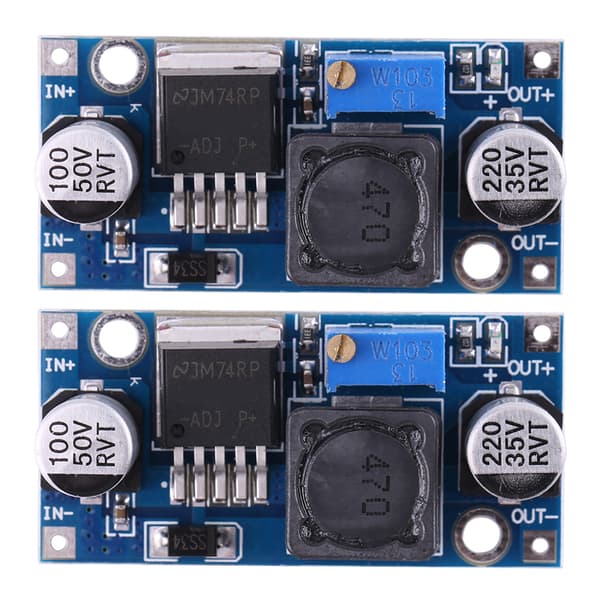 2 stk. DC-DC justerbare nedtrappingsstrømforsyningsmoduler Buck-omformere 3,2V~35V til 1,25V~35V 3A
