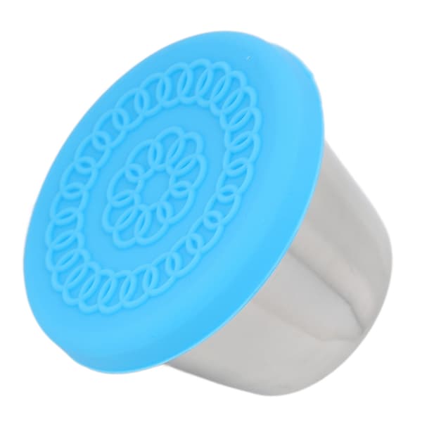 Liten behållare i rostfritt stål, läckagesäker, diskmaskinssäker, bärbar dressingkopp med lock för eterisk olja 70 ml blått lock