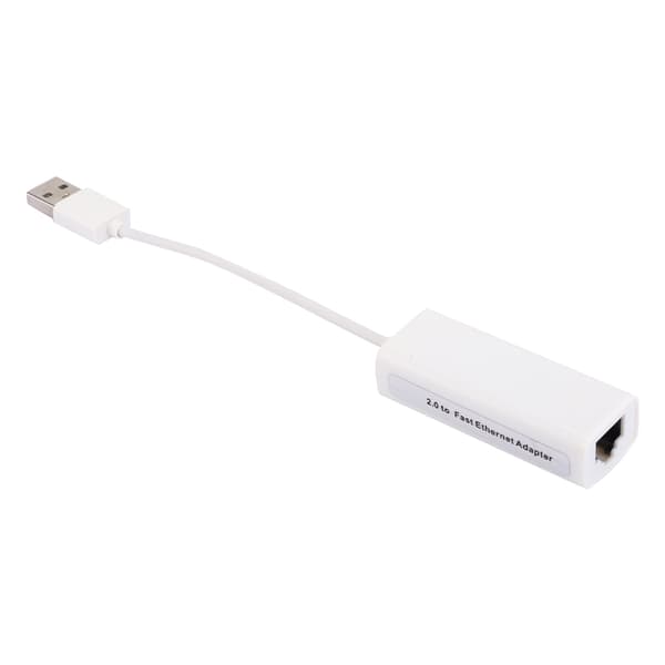 USB2.0 Ethernet-adapter RJ45 Hvit ABS RTL8152B-brikke Eksternt nettverkskort for datamaskin