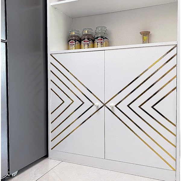 Metallic Guld Spejl Tape - 1,2 cm x 25 m - Ideel til Dekorative Vægge, Døre, Skabe og Grafisk Kunst