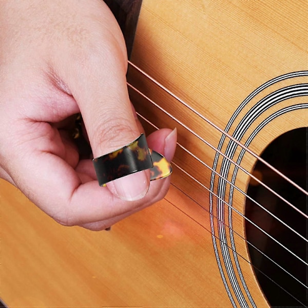 4 Stycken Tumme Finger Gitarrplektrum Celluloid Mediator Tumplektrum För Akustisk Elektrisk Gitarr Tjock