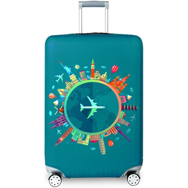 Blue Travel Suitcase Cover - XL Size (29-32 Inch) - Washable and Print Design