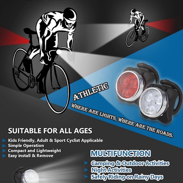 Cykelbelysningsset, Superstark USB-uppladdningsbar cykelbelysning