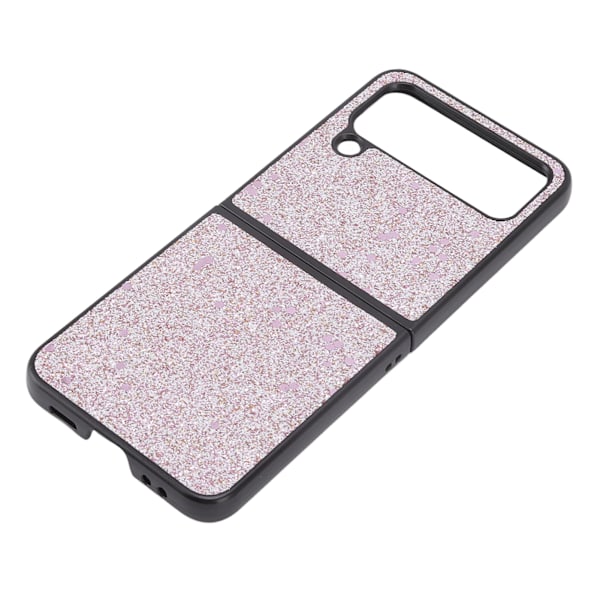 Glänsande phone case Mockafoder ABS Reptåligt vikbart phone case för Samsung Galaxy Z FLIP 4 Rosa