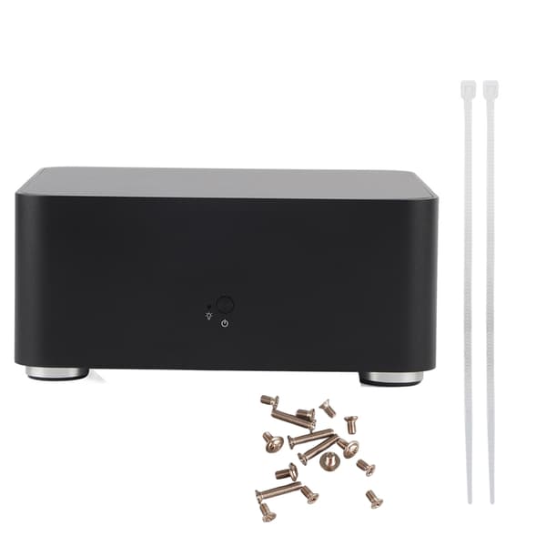 Mini ITX Datorfodral Aluminiumlegering HTPC-fodral Mini PC Datorfodral (L80 Svart USB2.0)