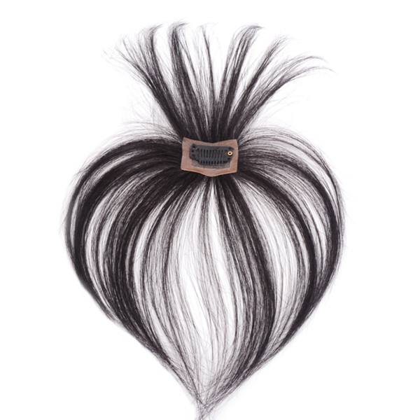 Bangs Hårklämma Verklighetstrogna Förfina ansiktskontur 3D Real Human Hair Bangs Mörkbrun
