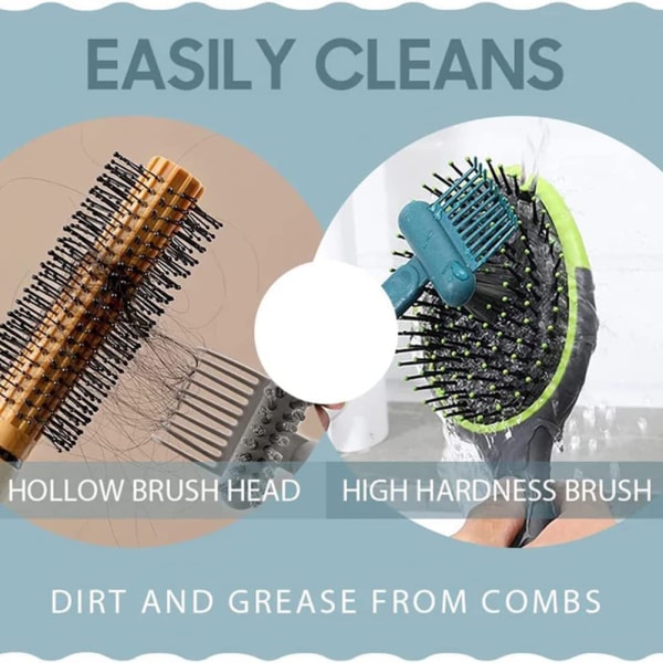 2 i 1 kamrensebørste hårbørsterens værktøj hårbørstefjerner Rive hårbørste rengøringsværktøj Fjernelse af hårstøv Hjem og salon
