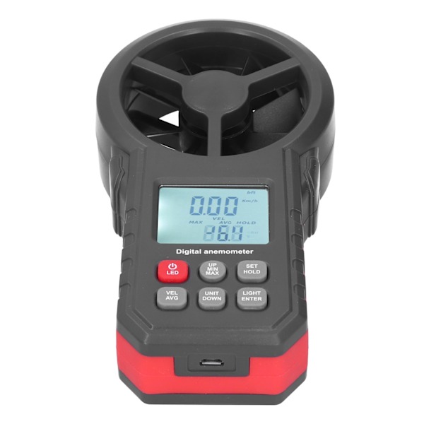 WT87B Bluetooth Digital vindmätare med LCD-bakgrundsbelysning 9V Handhållen vindhastighetsmätare