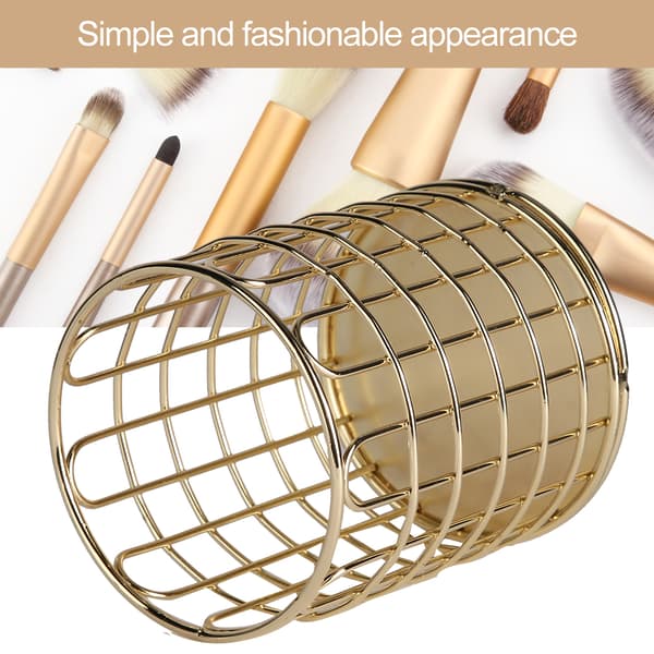 Multifunktionel opbevaringsholder til kosmetikbørster Øjenbrynspensel Organizer Display Rack (Luksusguld)