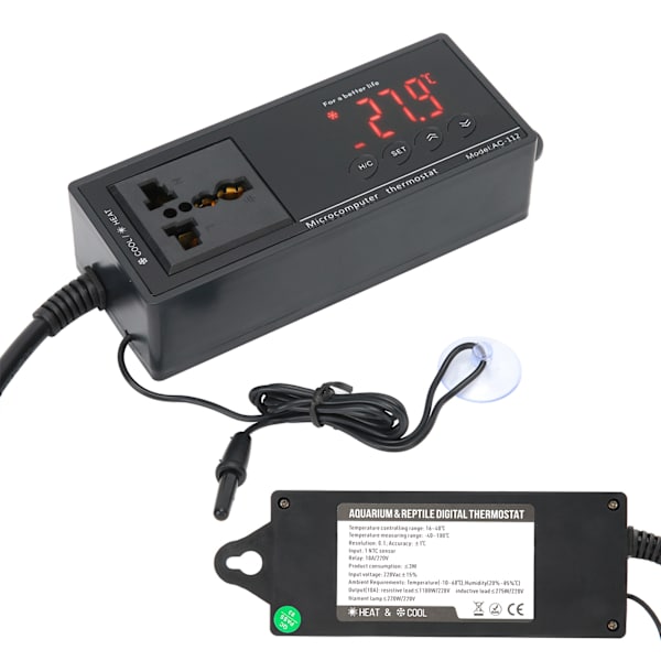Digital temperaturregulator termostat för reptilinkubator växthus akvarium EU-kontakt 220V