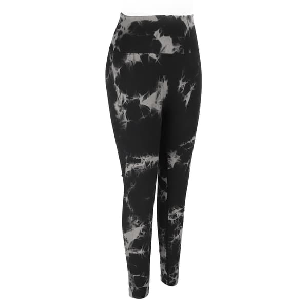 Tie Dye Leggings Sømløse Høj Talje Elastisk Sort Hurtigtørrende Bløde Åndbare Yoga Leggings til Kvinder M