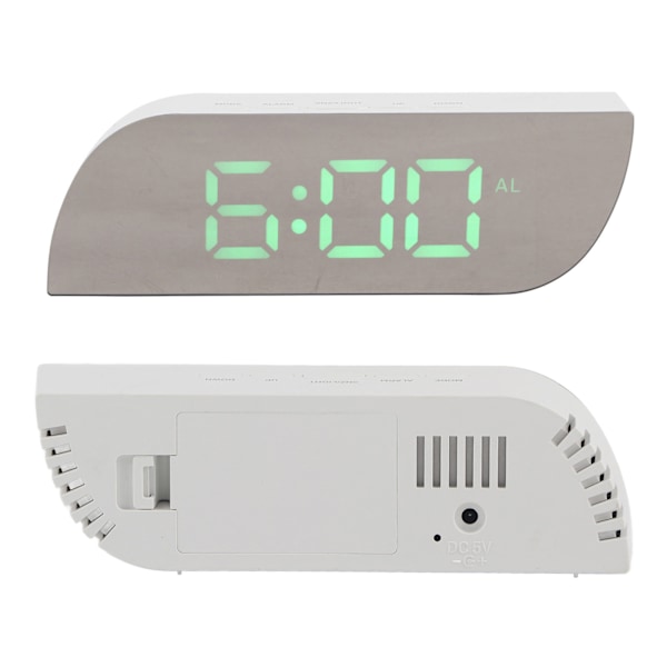 LED Digital Klocka 12/24 Timmars Konvertering Justerbar Ljusstyrka Sängklocka GHY-0801Grön