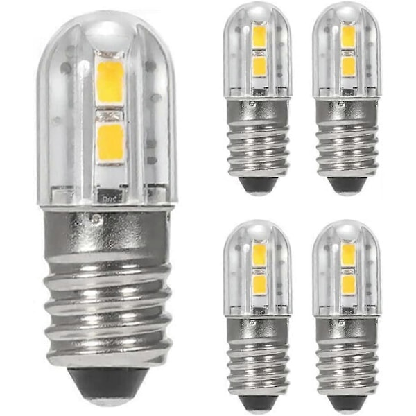 2-pak 6V E10 LED-pærer med 2835 skruefatning 4 SMD-chips Gul opgradering til forlygte lommelygte