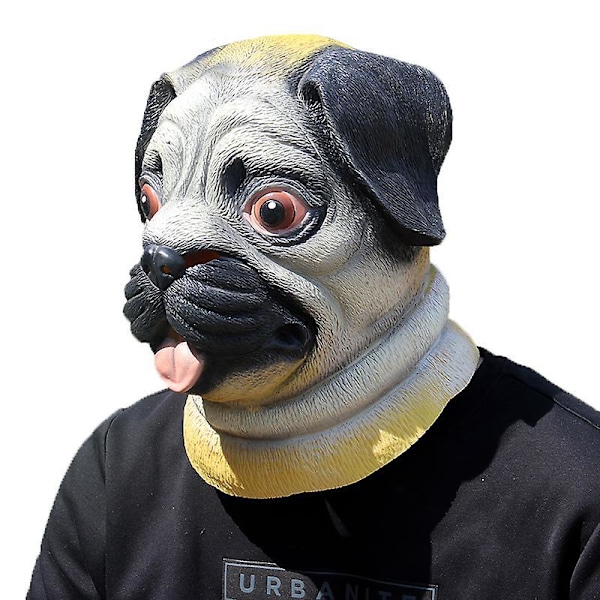 Roliga Latex Djurhuvudmasker för Halloweenfest - Hundhuvud
