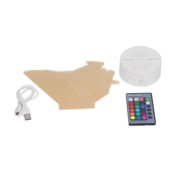 3D Lampe 16 Farver 4 Blinkende Tilstande Justerbar Touch Fjernbetjening Fighter Natlys Legetøj til Drenge Piger