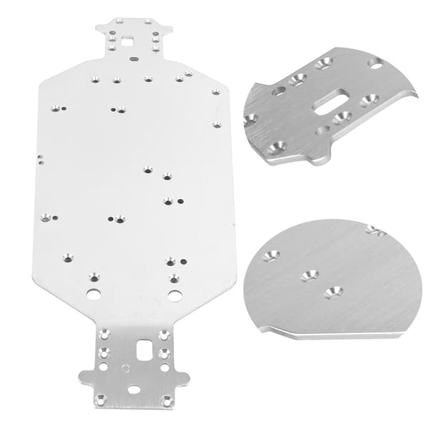Chassis Upgrade Dele i Aluminium Legering til HSP 94107 94111 94110 94124 RC Bil Sølv