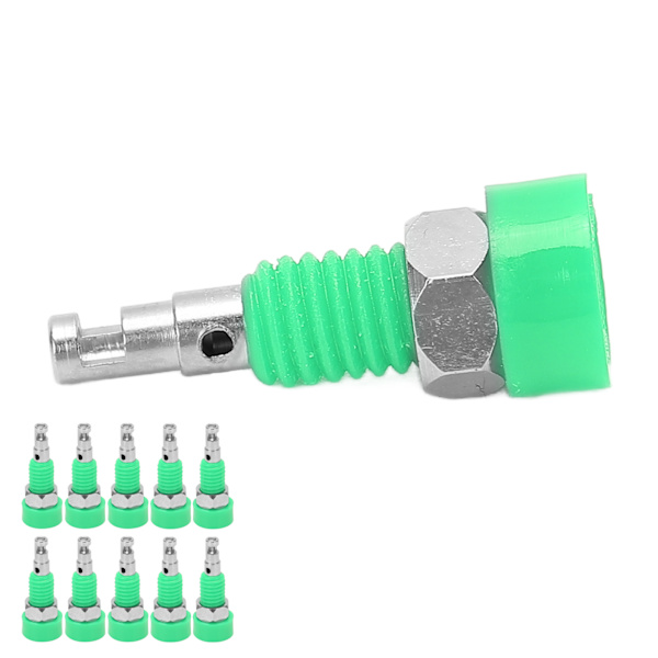 10 stk. 2 mm Banan Hun Jack Socket Connector Adapter Panel Mini Bindingsstolpe til Elektronisk Instrument Grøn