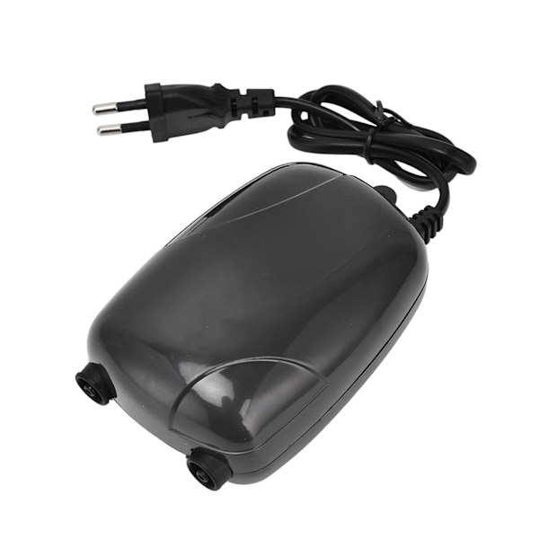 Akvarie Luftpumpe Fisktank Mini Oxygenpumpe Dobbelt Udløb med Tilbageslagsventil Rør EU 220V