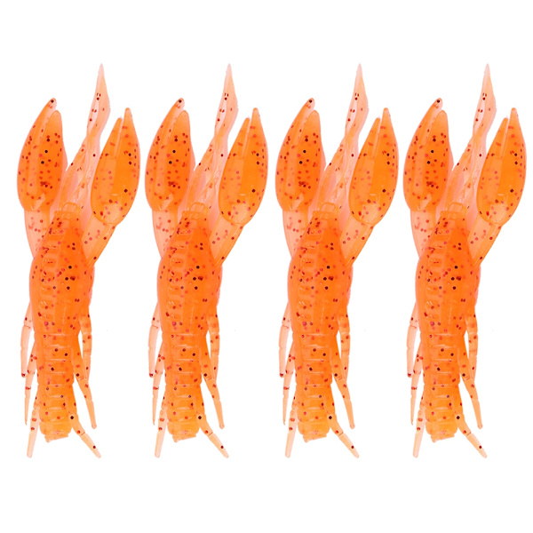 4 stk. Orange kunstigt fiskeri languster Silikone blød lokkemad (2#)