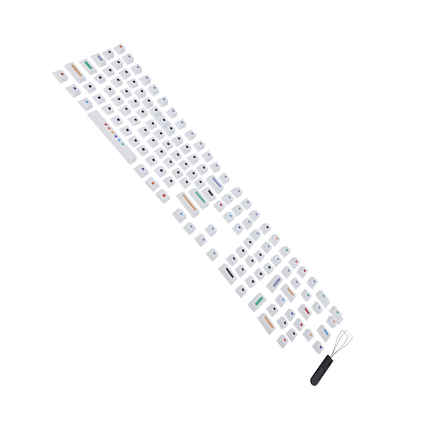 Dot Keycap Dye Sublimation Mekanisk Tangentbord Kompatibel med 61/64/68/87/96/104/108 Vit