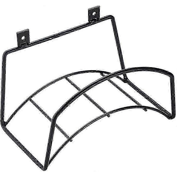 Have Slangeholder - Kraftig Metal Slangeophæng Vægmontering Vandslangeholder til Udendørs Have, Holdbare Slangekroge Ideelle til Slangeopbevaring (Sort)