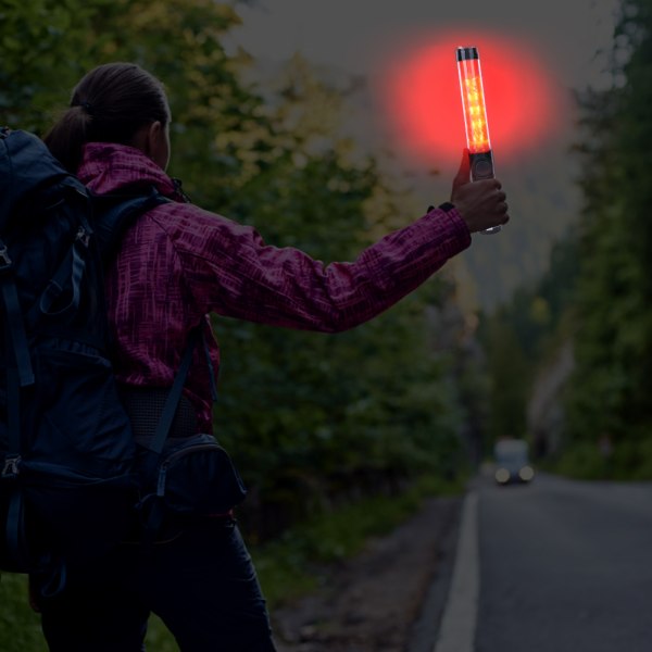 YH-6826 Fältöverlevnadshjälp Signallamp utomhus Nöd SOS Rött ljus Blinkande Varningsficklampa med ljudvarningssignallamp