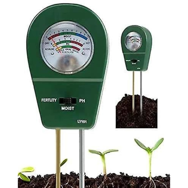 Digital Jordfuktighetsmätare - Fuktighets-/pH-mätare för Trädgård, Jordbruk, Gräsmatta - Växtprob Hydrometer för Inomhus/Utomhus Användning, Inga Batterier Krävs