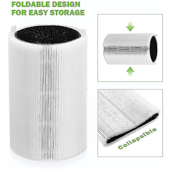 Erstatningsfilter kompatibelt med Blueair Blue Pure 411/411+ & Blueair 3210 Luftrenserfilter Aktivert Carb-B11