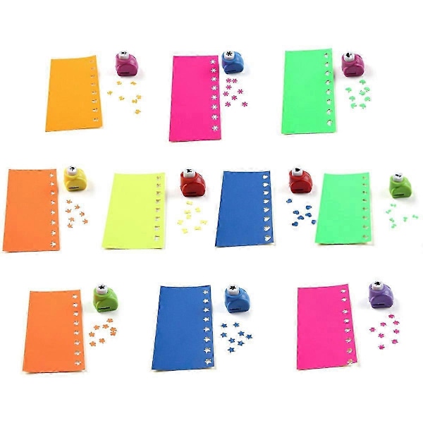 Paper Punch Scrapbook -leikkurit, 10 kpl, paperileikkuri, käsintehty rei'itin, käsin painettavat muodot, askartelu P