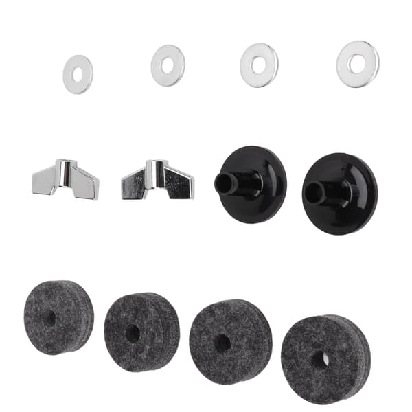 12 kpl symbaalin korvaustarvikkeet huovat holkit 4 cm hi hat -kytkinkuppi siipimutterit aluslevy (harmaa)