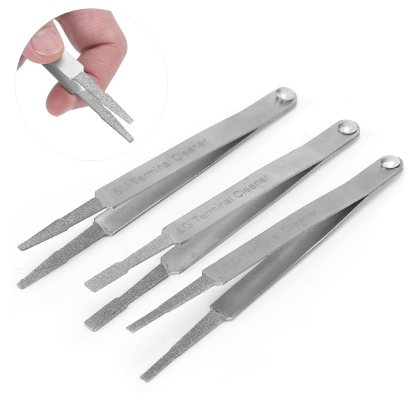 3 STK Terminal Cleaner Set Auto Repair Hardware Tool for Small Electric Spade Pin Connector