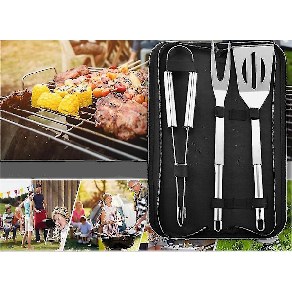 BBQ Redskap 3 delar Rostfritt Stål BBQ Redskap Kit