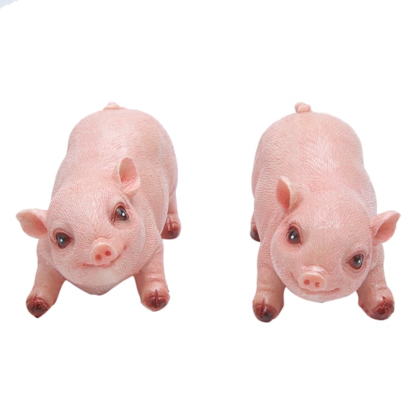 2 stk Landskap Hagemønster Gårdsplass Resin Høy Simulering Smågris Dekorasjon Dyr Gris Ornament