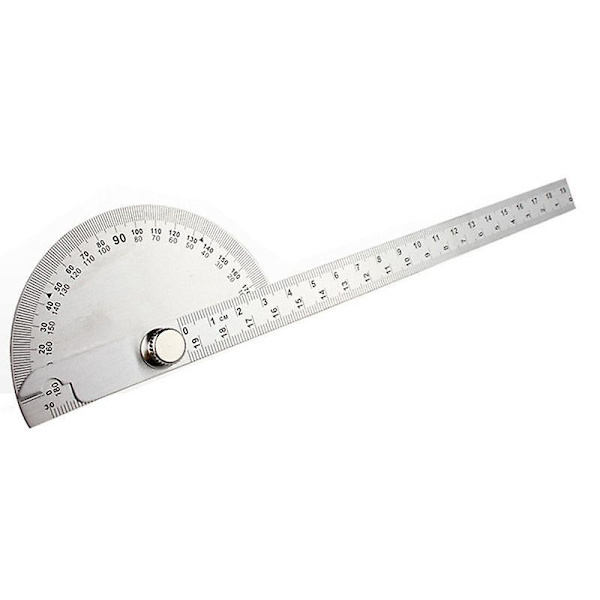 Vinkelmätare i rostfritt stål för träbearbetning - 0-180 grader (25 cm)