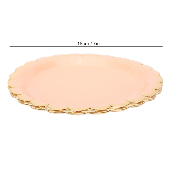 8 stk 7 tommers engangspapir runde tallerken bursdag bryllupsfest forsyninger tallerken servise rosa 8 stk 18 cm / 7 tommer