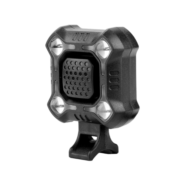 Vandtæt Genopladelig Cykel Front Lampe Bell Cykelstyr Lys Horn Tilbehør (sort)