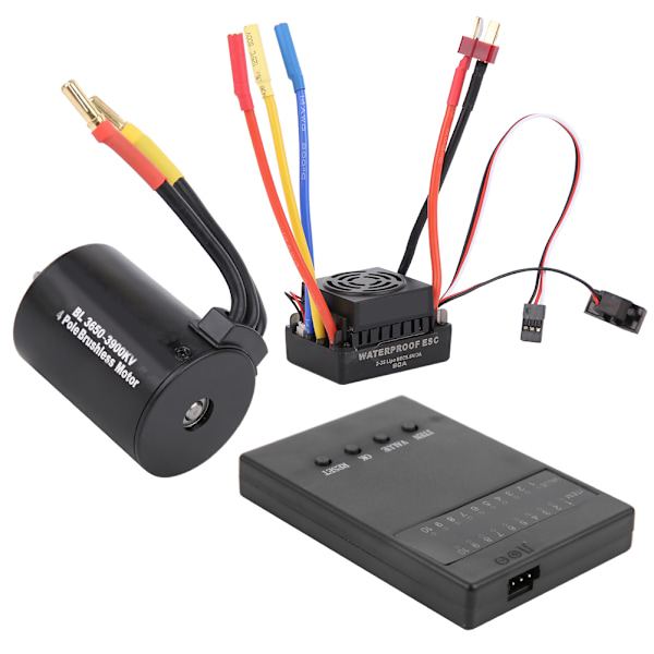 3650 3900KV harjaton moottori ohjelmakortti 60A ESC vedenpitävällä BEC:llä 1/10 RC-autoon