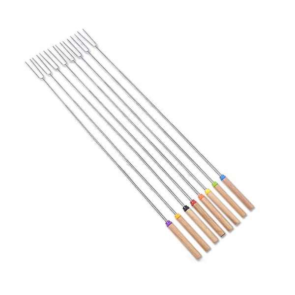8 Pakk Teleskopiske Grillspyd Roterende Utvidbare Marshmallow Pølsegriller 31,8 Tommer