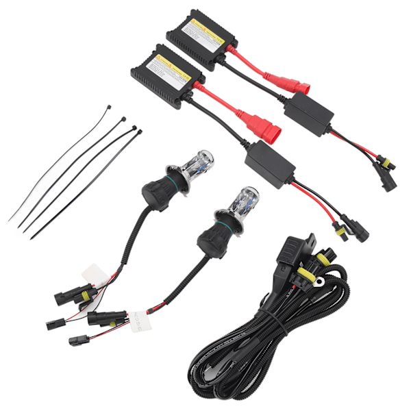 Xenon forlygter 5500LM H4 Xenon pære 55W HID Xenon pære sæt til alle DC12V biler 8000K blå