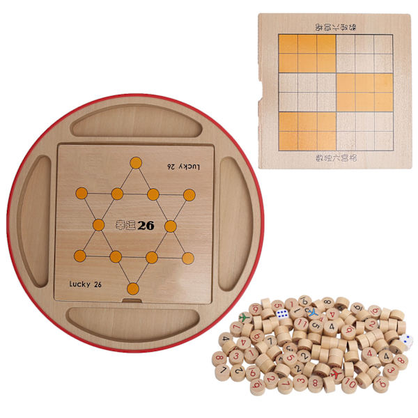 5 in 1 Sudoku Ruudukko Puinen Monitoiminen Lasten Koulutuspalapeli Pelilelu