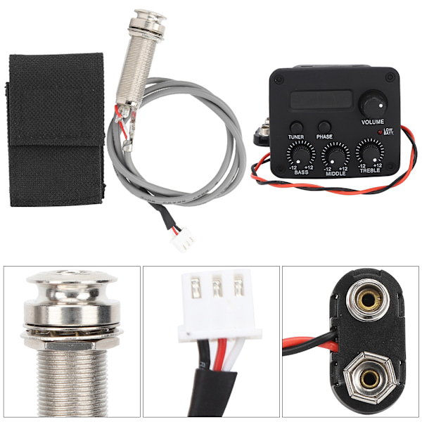 Gitarforforsterker 3-segmenters pickup equalizer LCD-skjerm musikkinstrument tilbehør