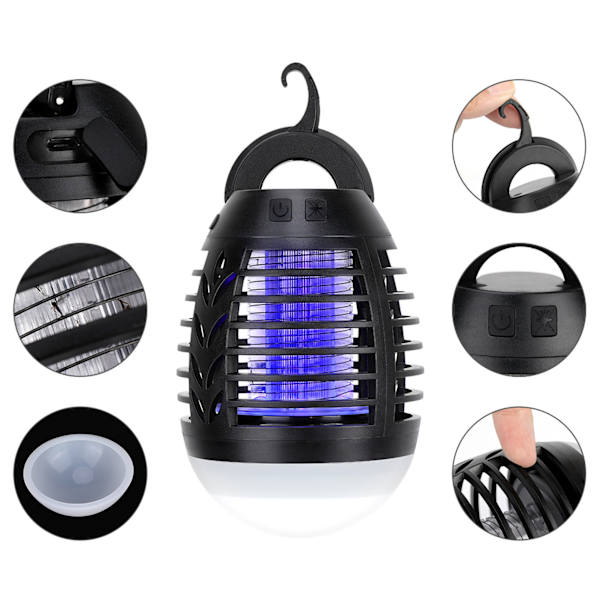 Kaksi yhdessä LED Violetti Vaalea Vahva Mosquito lamppu ei saastumista ei vaurioita Villi ulkokalusteet