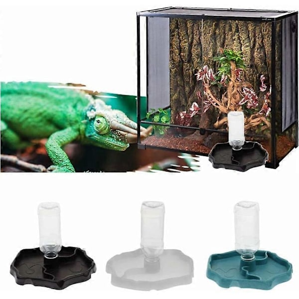 Cafe Portabel Vattendispenser med Plastskål för Reptil Sköldpadda Gecko