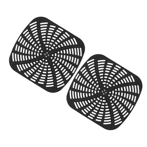 2 st återanvändbara silikonfritösfoder, reptåliga silikonfodermattor för Ninja Foodi AG301 fritös, svart