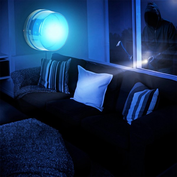 12V Blå LED Strobe Beacon Nødalarmvarselsignal Blinkende lys uten lyd