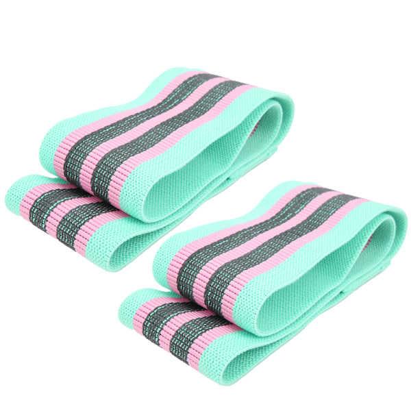 2 st/set Fitness Resistance Loop Bands halkfria elastiska träningsband ben rumpformare mintgrön