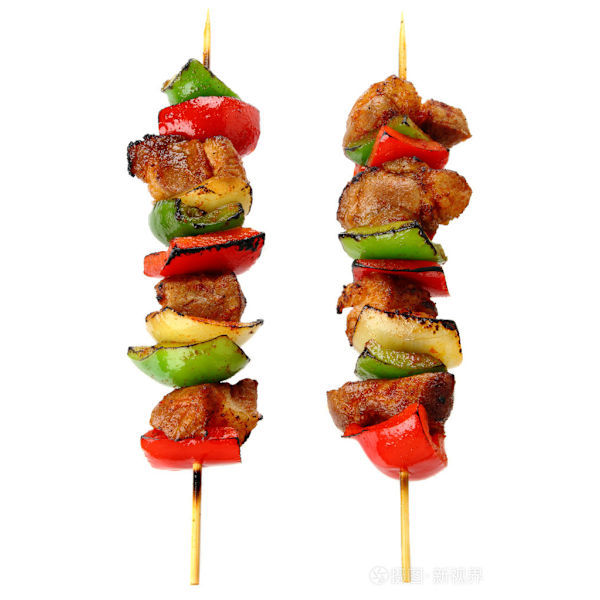 Rustfrie stålgrillspyd med grillnål og holdersett Gjenbrukbare grillverktøy