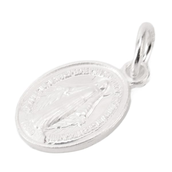 Miraculous Medal Universal 925 Sterling Hopea Kiillotettu Neitsyt Maria Kaksipuolinen Soikea Ripus Katolinen Mitali Korut