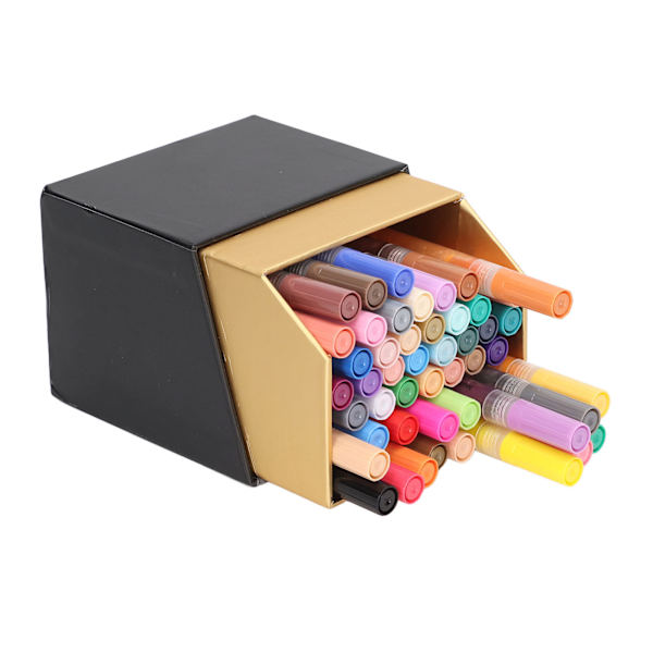 48 st Acrylic Paint Markers 0,7 mm spets 48 färger Fadeless Safe Nontoxic Acrylic Paint Pens för läder trä metall